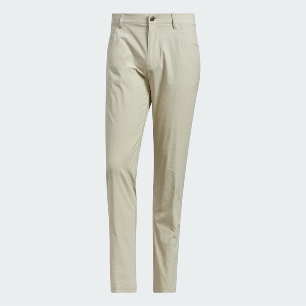 Adidas Golf Go-To 5 Pocket Tapered Pants 36x34 Tan NWOT Stretch Performance